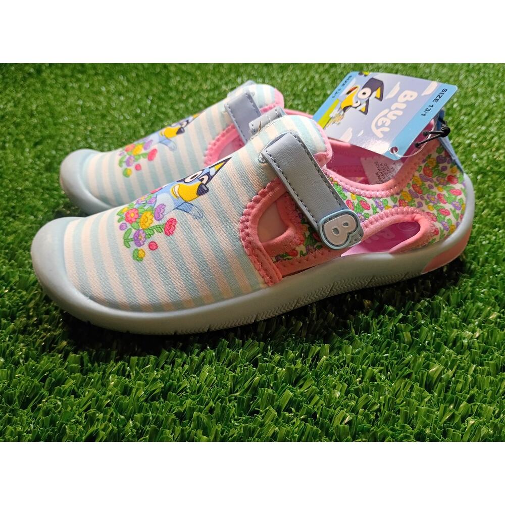 Ground Up Bluey Toddler Water Shoes - Blue & White Stripe13/1 - Picture 3 of 7